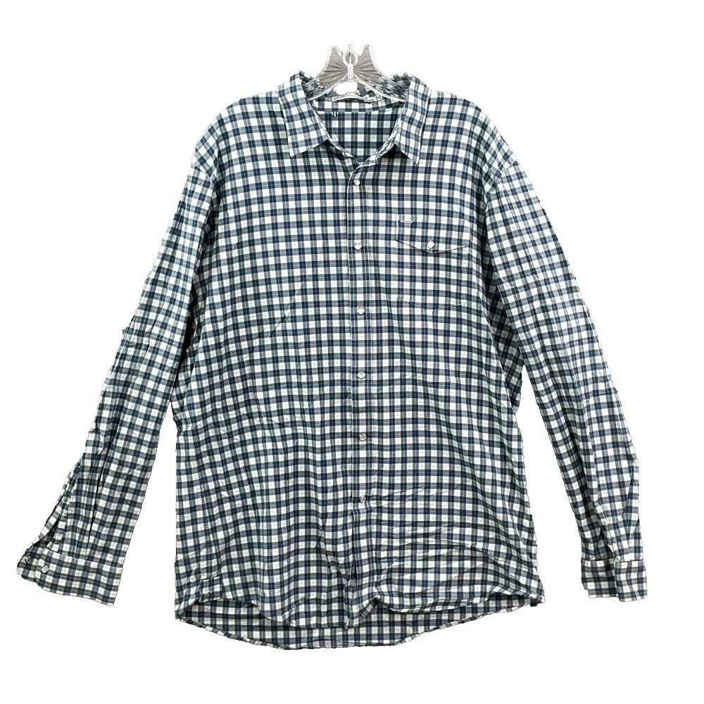 Criquet Shirt Mens 2XL Gray Plaid Classic Fit Performance Cowboy Western Rancher
